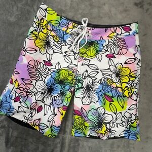 Miken Floral Board Shorts Swim‎ Trunks Colorful Beach Surf Mens
